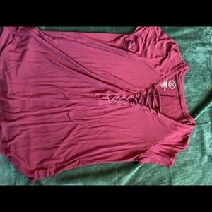 Maurice’s t shirt with cross over design